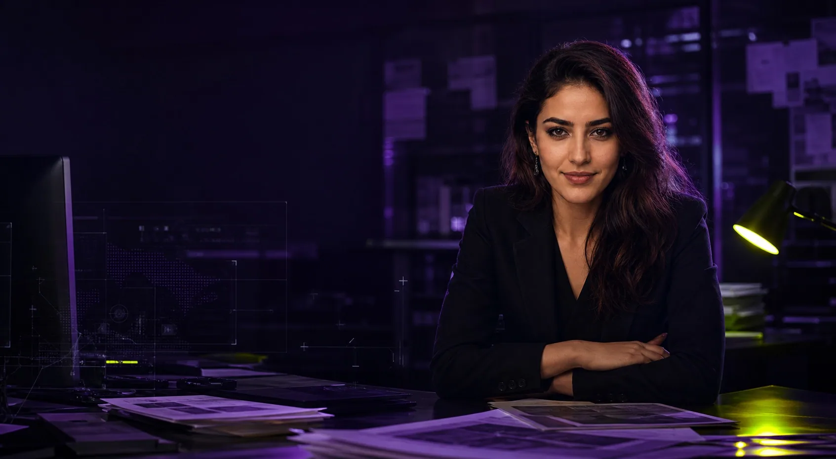 Lara at the evidence-office research desk